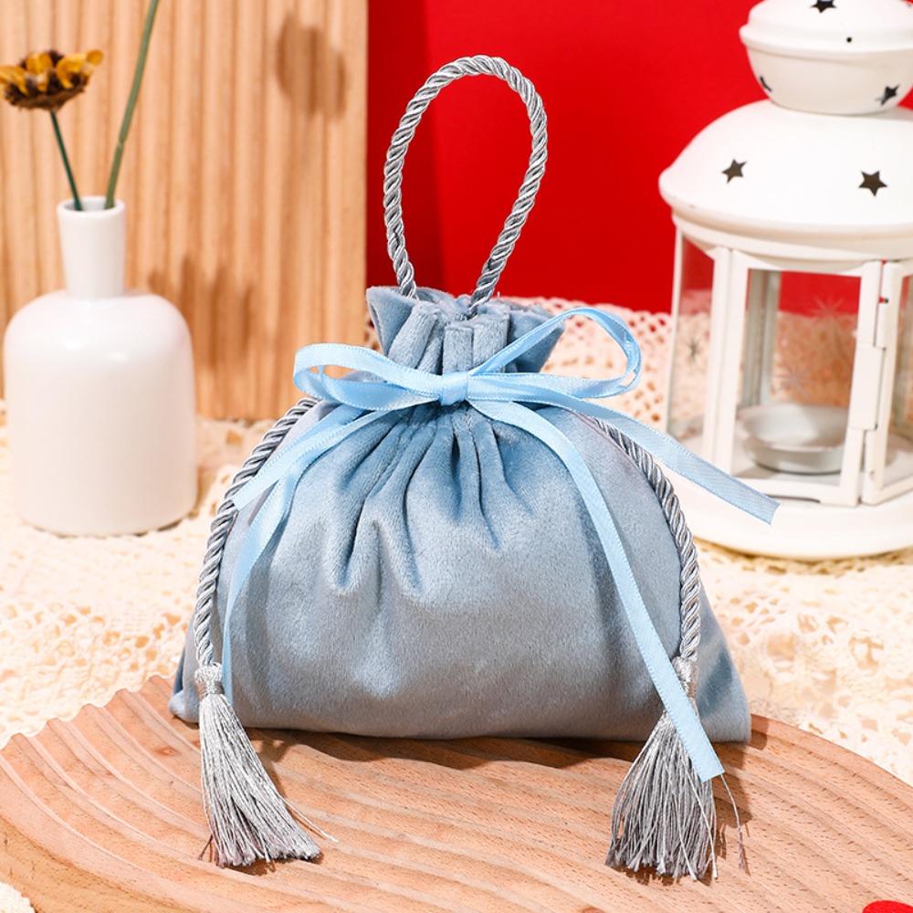 Chinese Drawstring Candy Bag Traditional Wedding Gift Bag Jewelry Organizer Flannel Gift Bag  Party