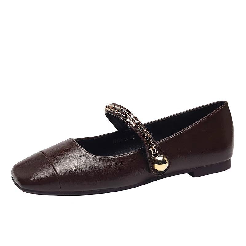 Туфли Мэри Джейн с цепочкой, женские туфли с квадратным носком, весенние туфли с неглубокими носами, новые модные туфли 2024 года для вечеринок, повседневные женские элегантные уютные туфли Zapatillas