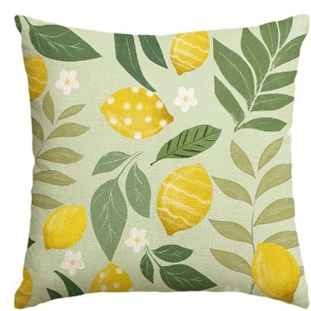 pc Summer Lemon Green Leaf Throw Pillow Cover D DoubleSide Print Polyester Cushion Case for Home Sofa Housewarming Gift Decor
