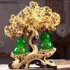 Китайский стиль Дерево удачи Фэн-шуй тыква Статуэтка Украшения Скульптуры из смолы Поделки Украшения для дома Свадебные подарки
