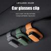 1Pc PU leather car sunshade clip, suitable for sturdy eyeglass frames installed inside cars