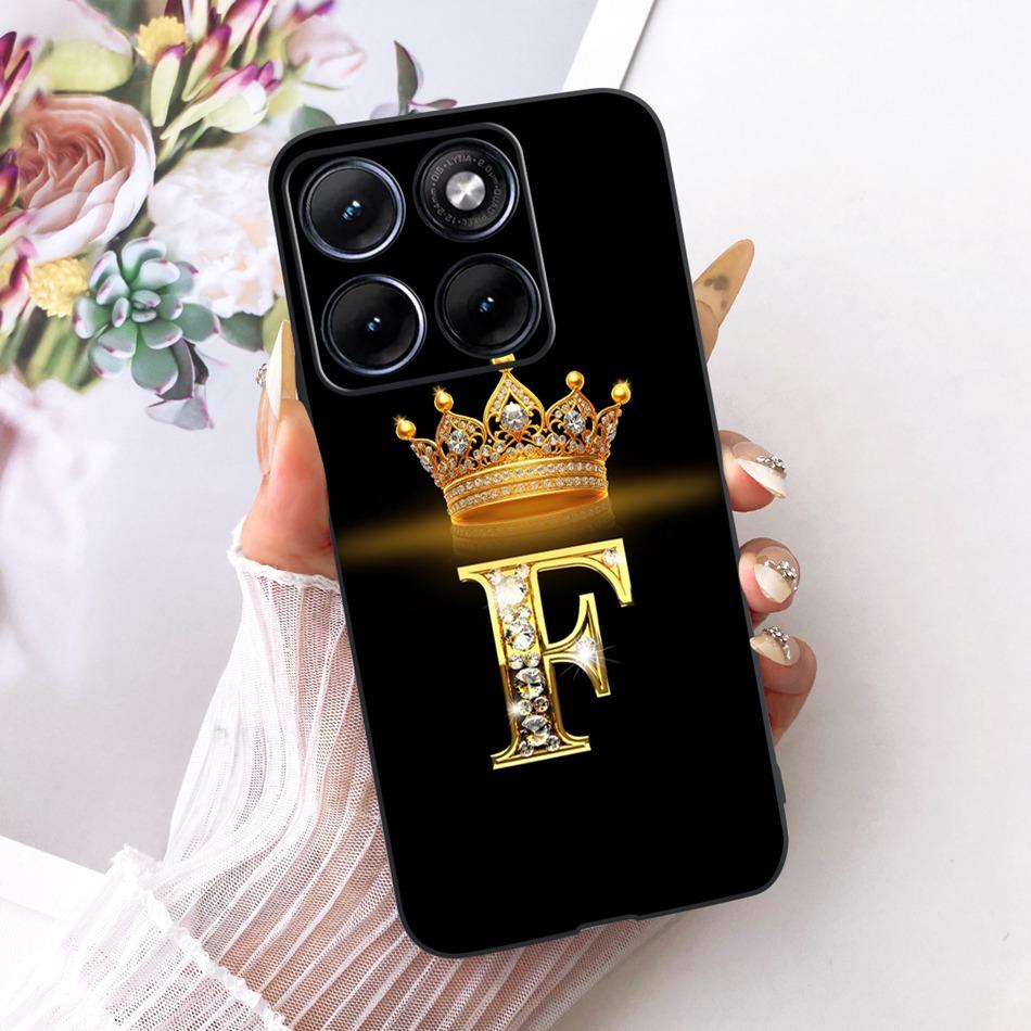 For Motorola Edge 70 Fusion 2026 Crown Letter Phone Case For Motorola Edge70 Fusion 5G XT2605 Black Silicone Soft Cases Bumpers