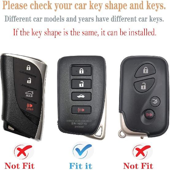 Texture Key Fob Cover with Keychain Compatible with Lexus,Soft TPU Key case/Skin,4-Buttons Fit ES Is GS NX RX RC GX LX 570 200 250 300 350 H F Sport