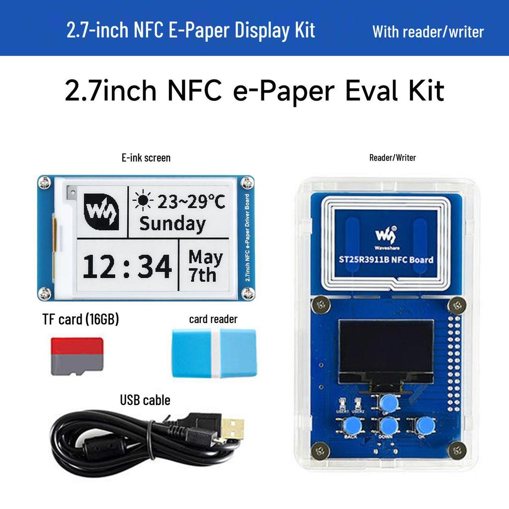 2.7" NFC E-Paper Display Module, No Battery Needed, Mobile App Operated