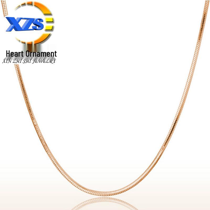 18K Rose Gold Plated Thick Snake Chain Necklace for Women