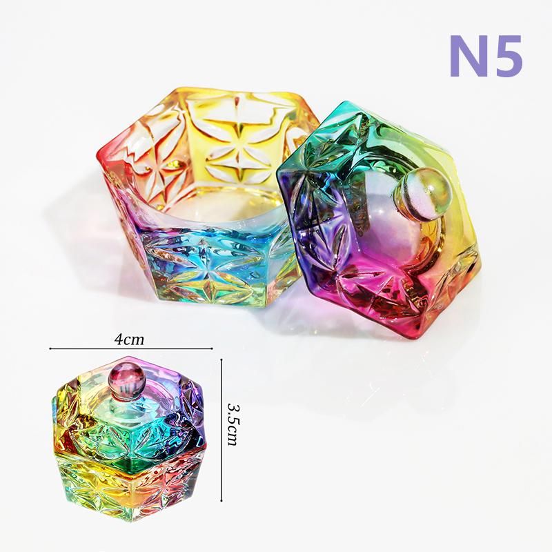 Aurora Colorful Nail Art Стеклянная щетка для чистки стеклянного стакана для пудры, ручка для мытья посуды, чаша с крышкой, держатель для маникюра, салонный инструмент