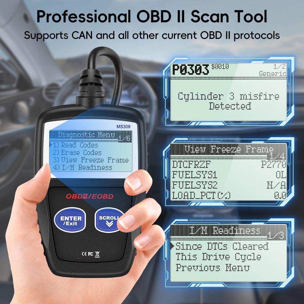 Автомобильный сканер OBD2, считыватель кодов неисправностей двигателя, диагностический CAN-сканер для всех автомобилей с протоколом OBD II с 1996 года