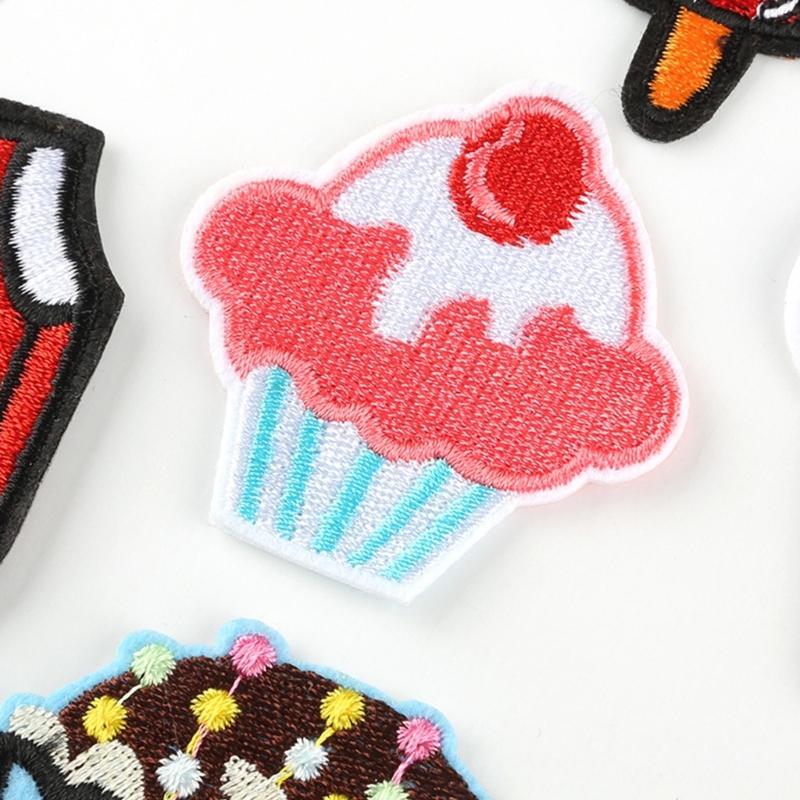 14 шт. Нашивки для шитья еды, Аппликации-торты, Вышитые нашивки, Термонаклейки, Нашивки для ремонта джинсов, Сумки