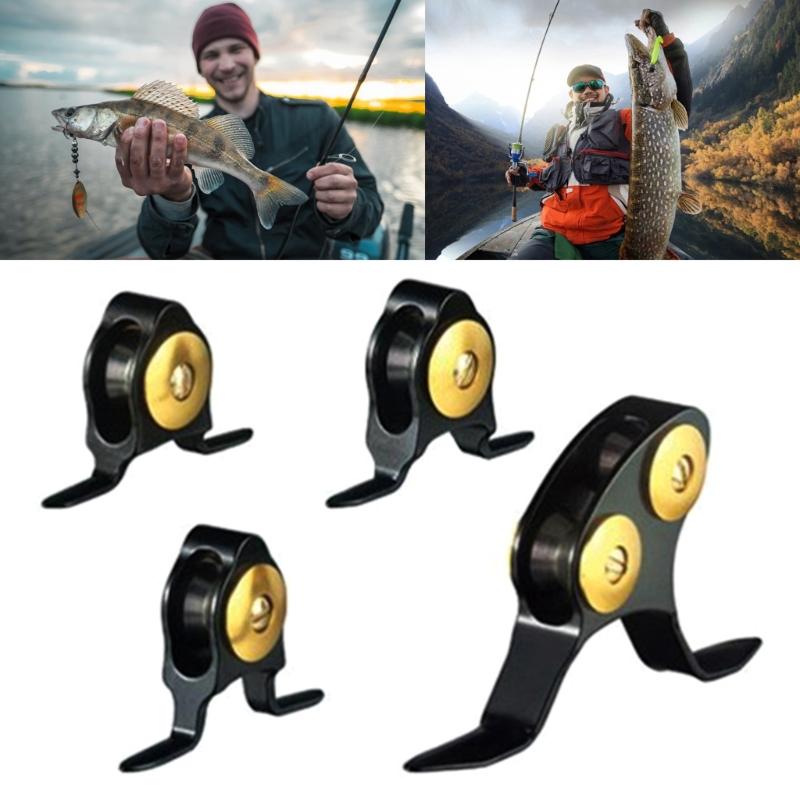 Alloy Fishing Roller Guide Heavy Duty Fishing Rod Guide Single/Double Roller Rod Guides for Rod Trolling Fishing
