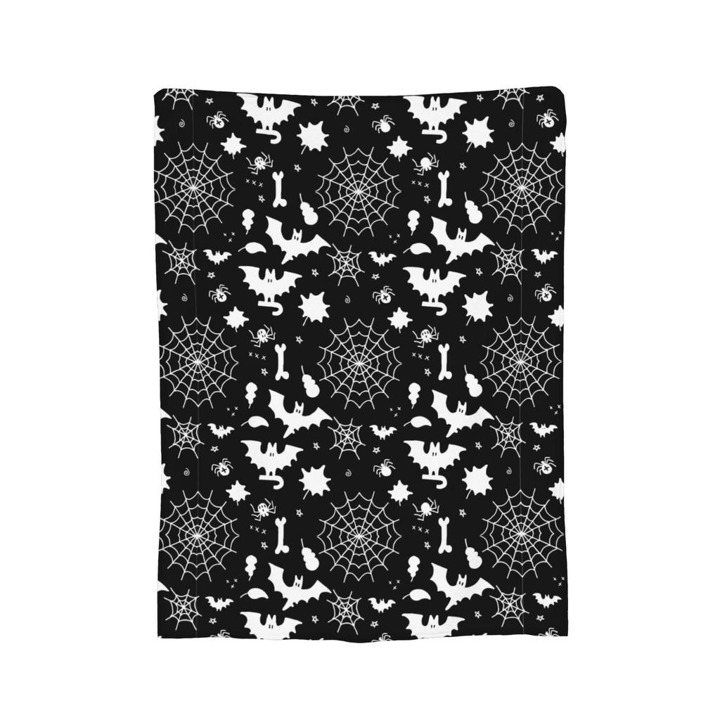 Cartoon Bat Halloween Gothic Blankets Fleece Winter Portable Lightweight Thin Throw Blanket for Bed Bedroom Rug Piece