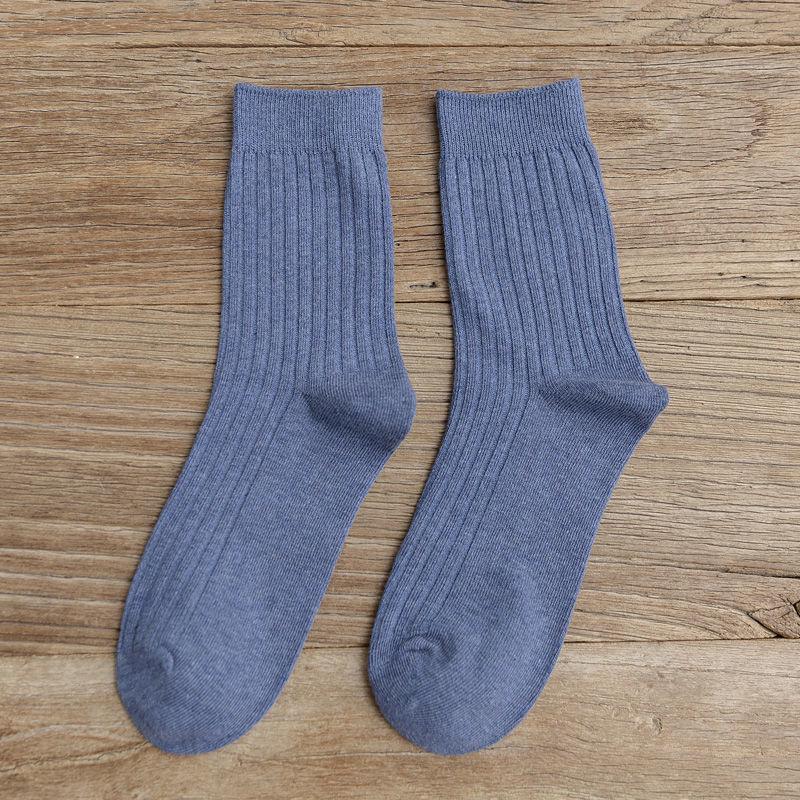 Women's Retro Forest Style Cotton Mid-Tube Socks - Versatile Solid Color for Autumn & Winter, Japanese-Style Long Pile Socks