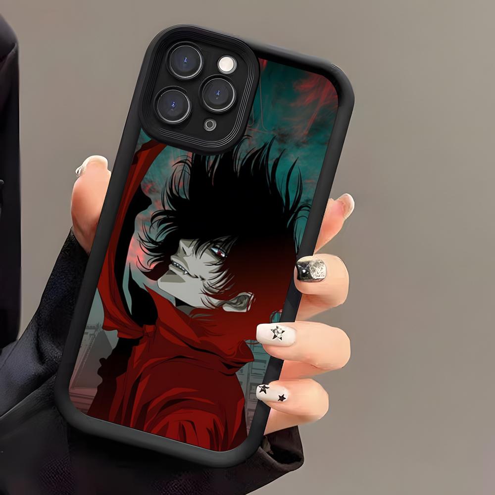 Чехол для телефона Hellsing для iPhone 17 Air 16 E 15 14 Plus 13 12 11 Pro Max Черный Небесный Глаз Ступенчатый Защитный Чехол