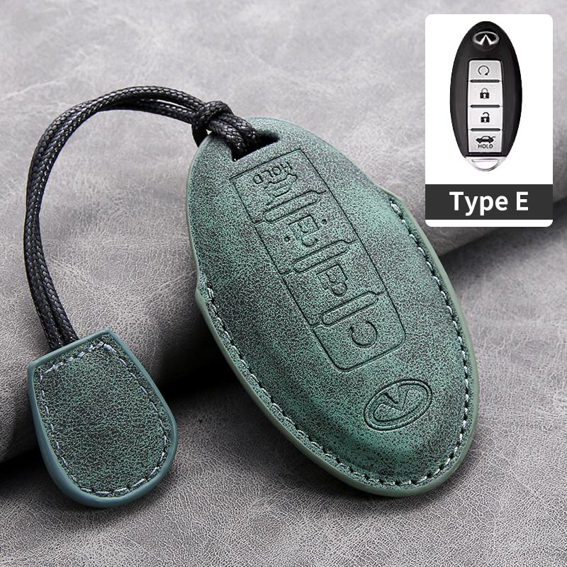 Leather Car Key Cover Case for Infiniti Q50L QX50 QX60 QX55 Q70 Q70L Q30 QX30 QX70 ESQ XQ80 XQ60 Q60S Car Key Rope Keyring