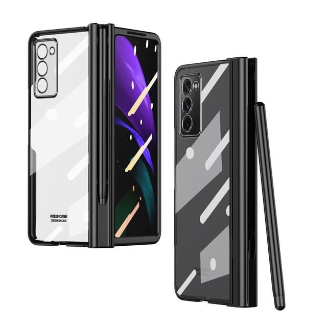 Роскошный держатель для ручки S с прозрачным чехлом для Samsung Galaxy Z Fold 3 4 Fold4 5g Fold3 Fold 2 Fold2 с защитной пленкой для экрана