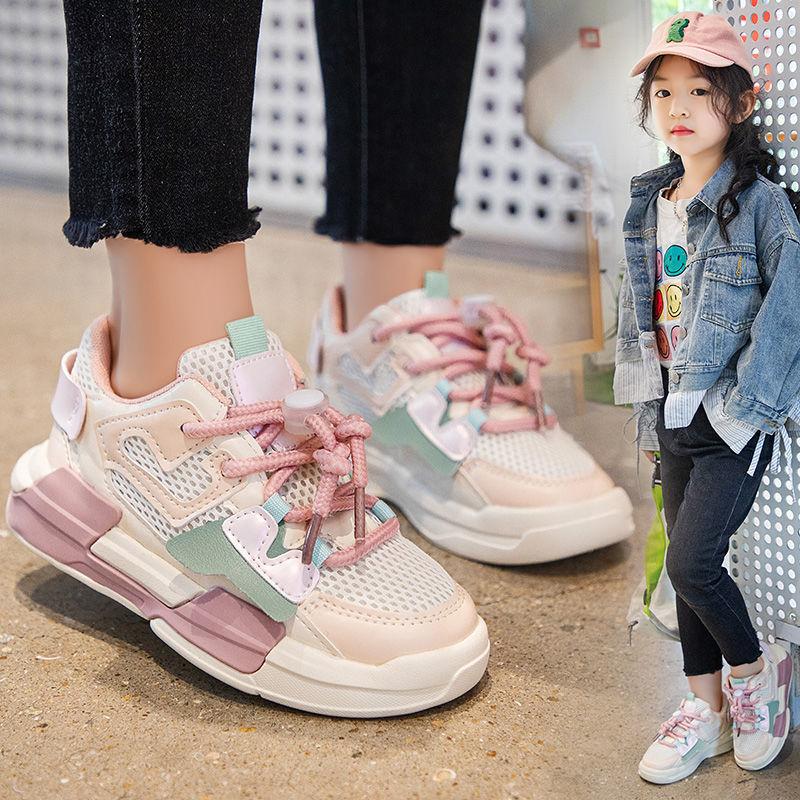 Кроссовки для девочек, весенне-осенняя детская обувь для папы, обувь с сеткой для мальчиков, одинарная обувь, весенняя повседневная обувь для папы