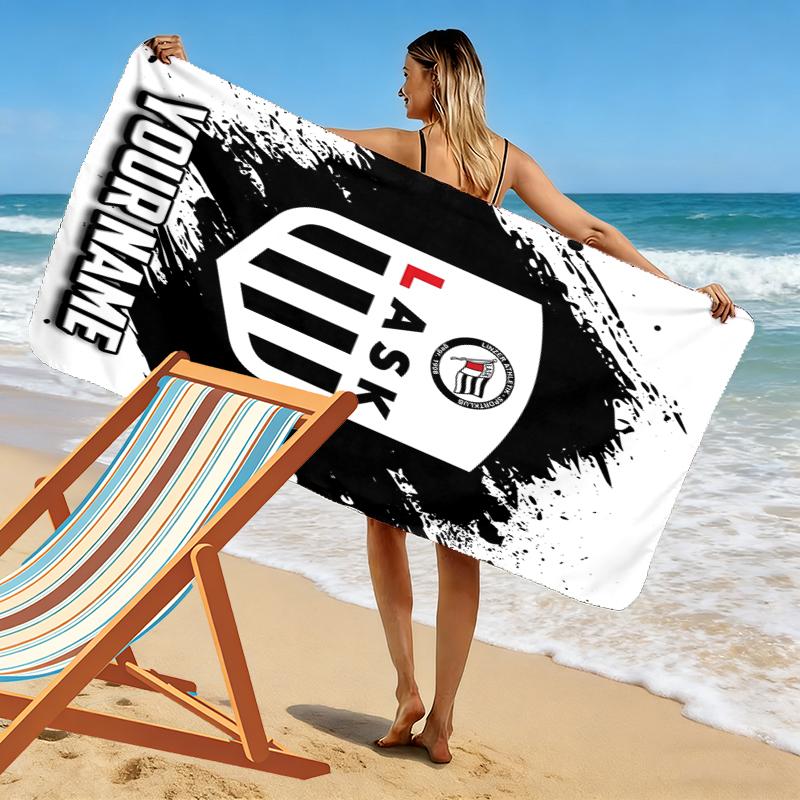 Custom Name Lask Team Print Beach Towel, Large Soft Quick Dry Towel for Beach Camping Swimming