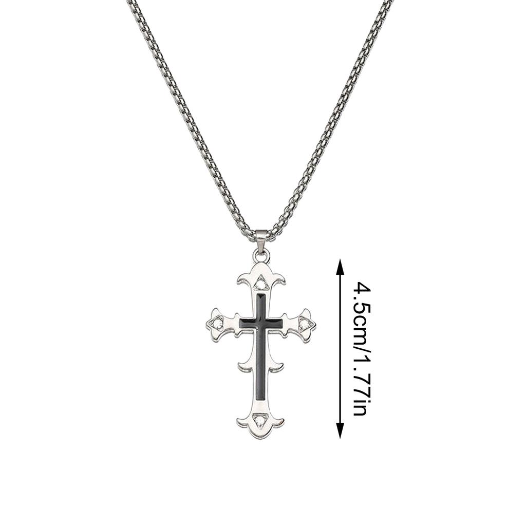 Cross Pendant Necklace Chrome Heart Diamond Necklace Cross Necklace Pendant Street Style Titanium Steel Cross Necklace Jewelry