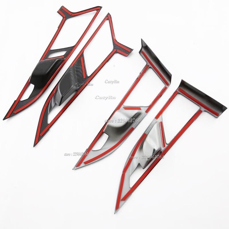 For BMW X1 U11 2024 ABS peach wood Carbon Fiber Car ide Inner Door Handle Bowl Cover Trim Interior Accessories