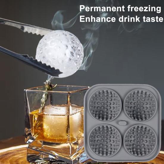 Ice Cube Mold Golf Ball Spherical Ice Mold Non-stick Flexible Silicone Ice Ball Maker for Home Kitchen Bar