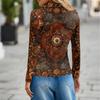 Women's Fashion Casual Lapel Short Long Sleeve Print Shirt Women's Button Up Tops
