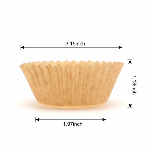 Natural Cupcake Liners, Unbleached Muffin Liners, Greaseproof Paper Baking Cups, Standard Size Paper Cupcake Liners for Baking Muffins and Cupcakes, N