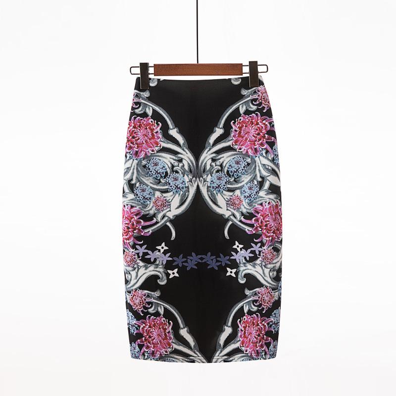 Женская юбка-карандаш с цифровым принтом, юбка-полудлина и облегающая юбка OL.