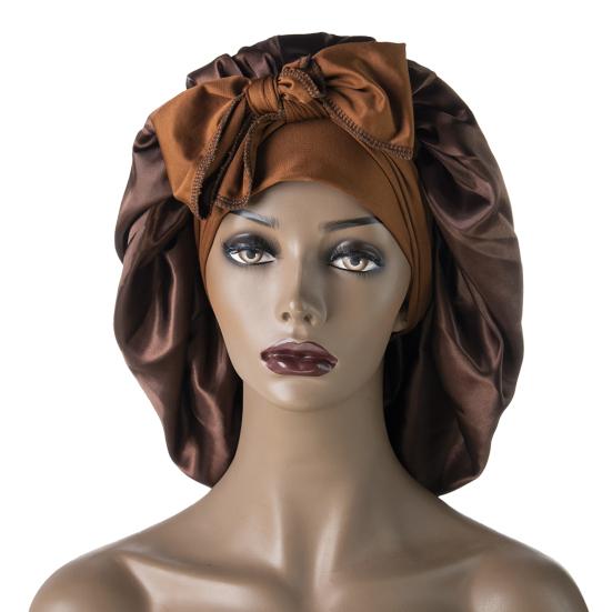 Спящая шапочка однотонная эластичная лента украшение атласная ткань круглая шляпа тонкая