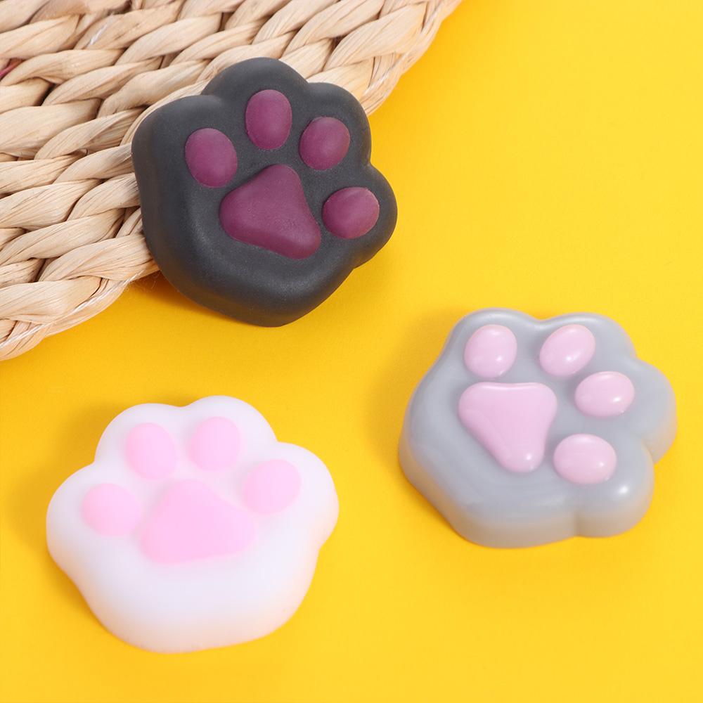 Игрушки Дети Детские Мини Игрушка-Сжималка Кошачья Лапка Силиконовая Зажималка Игрушка-Антистресс Плюшевая TPR Игрушка-Погремушка Сенсорная Для Взрослых Подарок