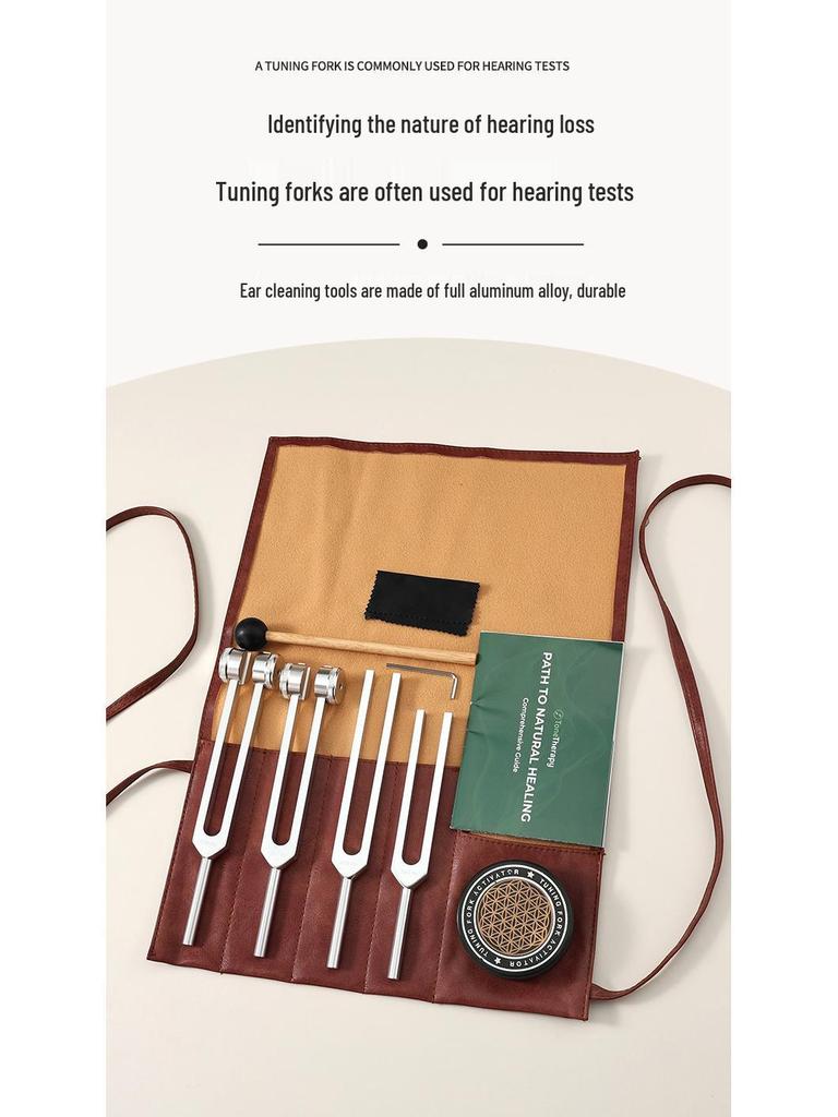 Набор tuning fork из алюминиевого сплава для йоги и помощи сну с кожаным чехлом