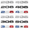 Car 3D Metal Rear Trunk Letters Word Logo Badge Emblem Decals Sticker For Peugeot 208 308 408 508   Styling Accessories
