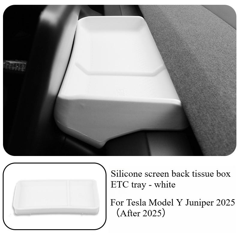 Для Tesla Model Y Juniper 2025 Центральная консоль Ящик для хранения Задний воздуховод Рамка экрана Автомобильная Белая отделка Аксессуары для интерьера