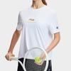 Fila Логотип Летние виды спорта Ледяной шелк Защита от солнца Быстросохнущая Уличная Облегающая футболка с круглым вырезом и коротким рукавом Женские футболки Ярко-белый A11W423124FWT