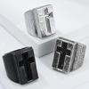 Gothic Punk Men's Ring Oversized Stainless Steel Cross Signet Ring Hip Hop Streetwear Statement Jewelry Bold Gothic Ring for Him