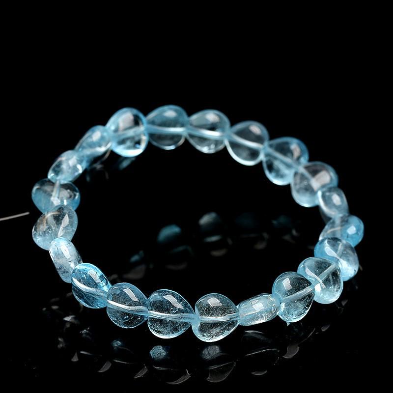 Браслет Hongxirui из кристалла с натуральным голубым топазом в форме сердца