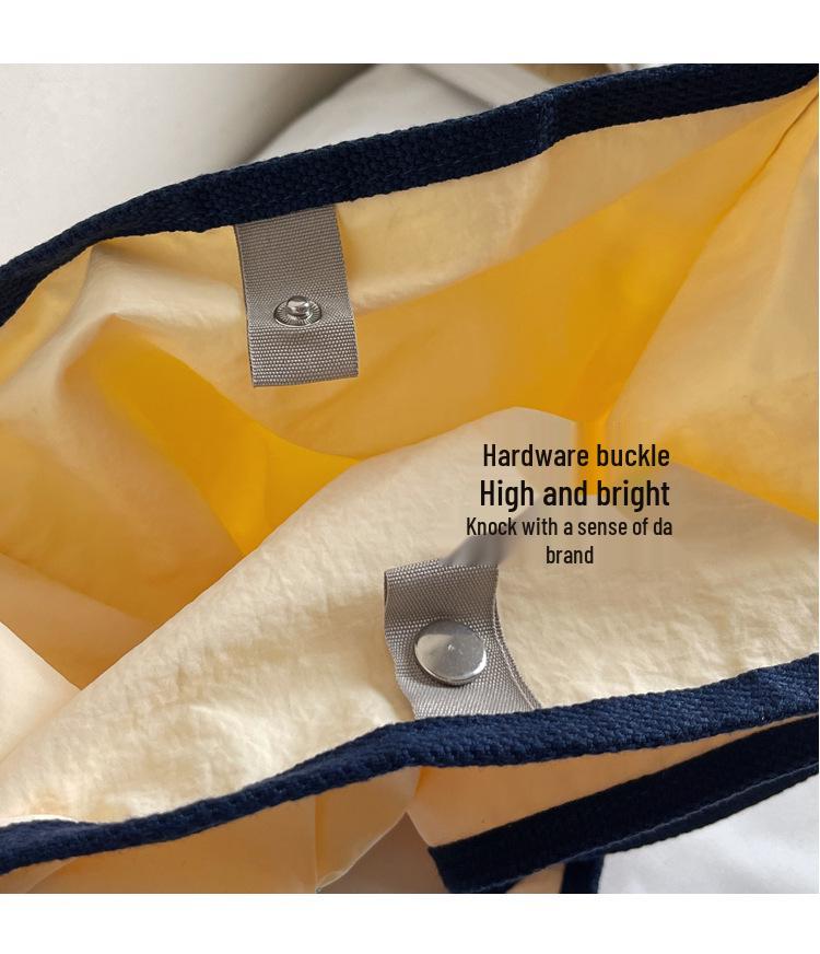 2025 Autumn Embroidered Nylon Tote: Large Capacity Fashion Shoulder Bag for Shopping & Commuting