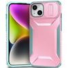 Чехол для iPhone 15 PC+TPU Противоскользящий Чехол для телефона с Сдвижной Крышкой Камеры