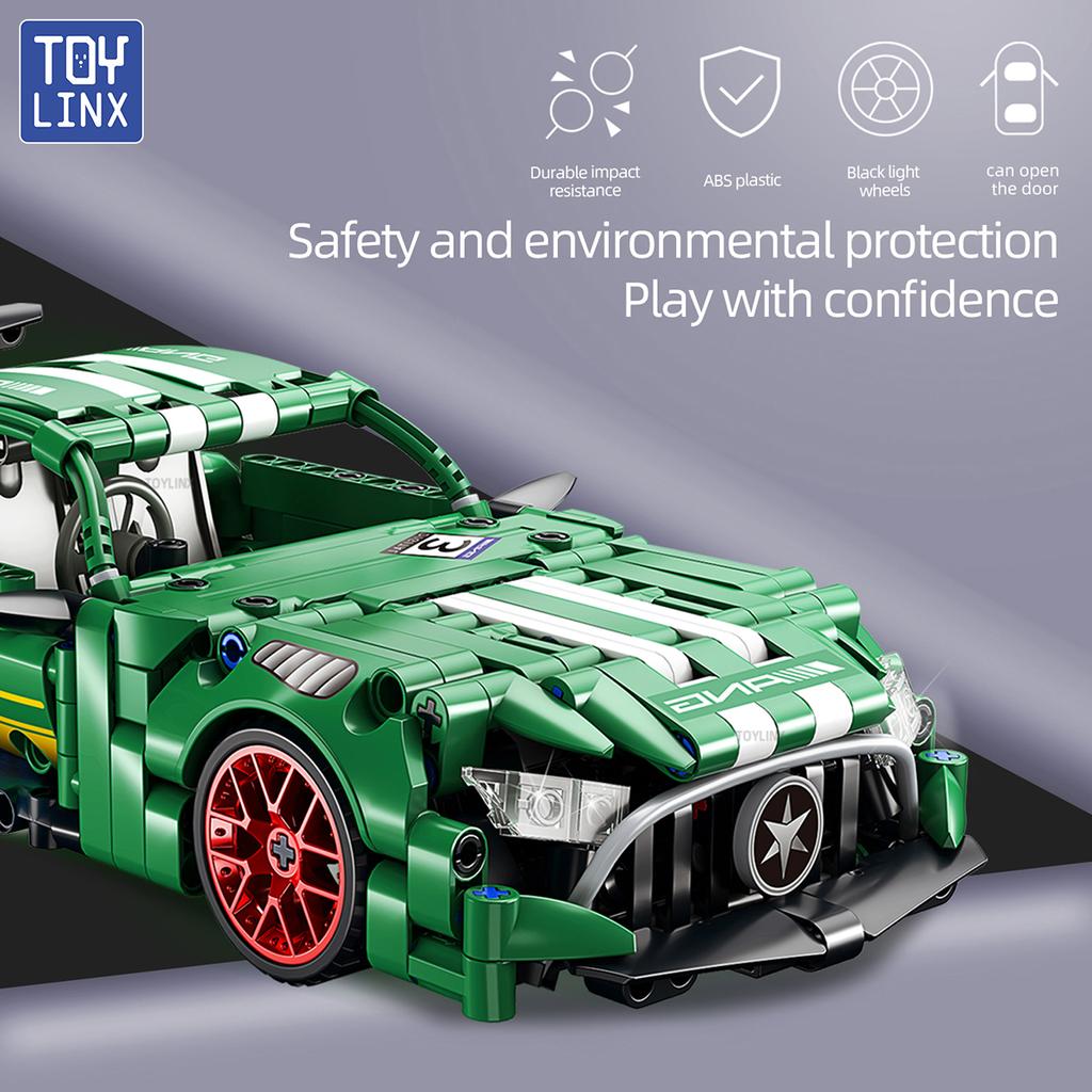 TOYLINX 456 деталей Технический Супер Гоночный Автомобиль Строительные Блоки Модели Транспортных Средств Машинки-Каталки Игрушки для Мальчиков Кубики Игрушки Рождественские Подарки