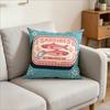 Bohemian Sardine Print Pillow Cover Retro Fish Can Cushion Case Home Decorative Throw Pillow Cover For Sofa Bedroom Home