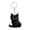 Cat Keychain Double Sided 2D Flat Acrylic Pet Hanging Decoration Lifelike Cat Keyring Accessories for Car Mirror Window Backpacks
