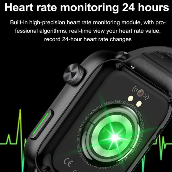 SACOSDING Bluetooth Call Смарт-часы Артериальное давление Кислород в крови Мониторинг сна Дистанционный уход за семьей и другом Спортивные умные часы для мужчин