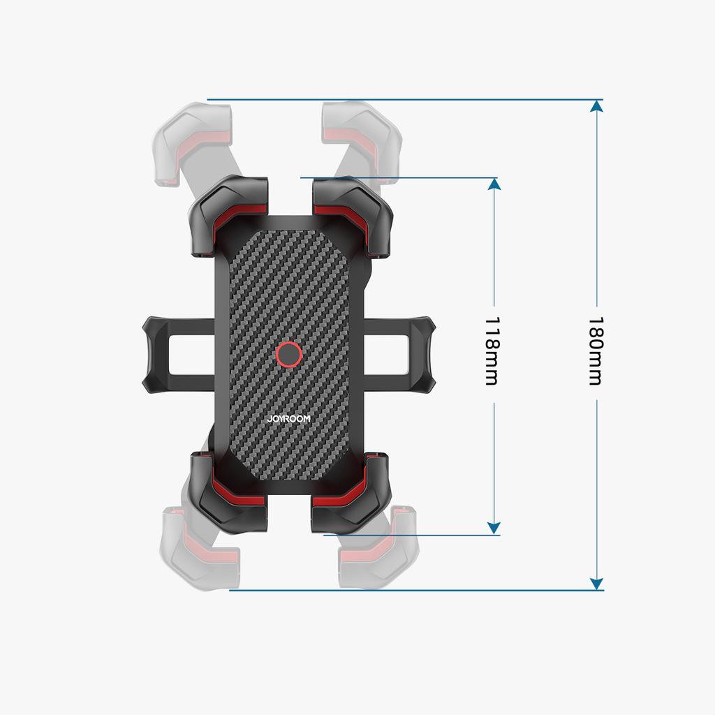 Motorcycle smartphone phone holder for handlebar, black