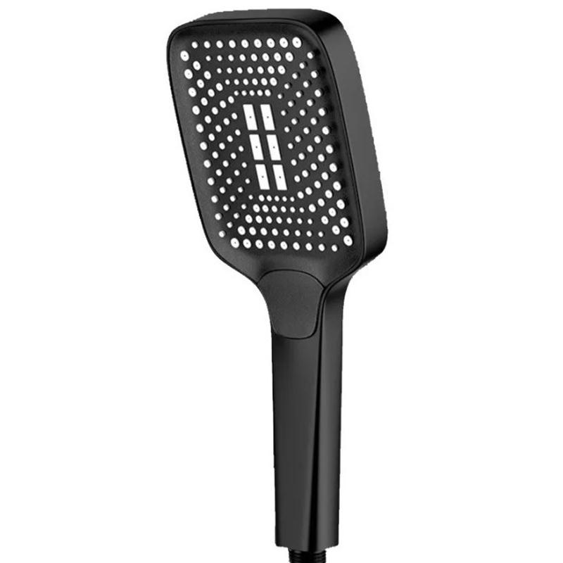 Modern Square Shower Head High Flow 4 Spray Pattern Handheld Shower Universal