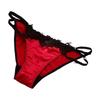 Satin Women's Briefs: Double Strap, Hollow Design, Adjustable Waistband, Mid-Rise with Cotton Crotch