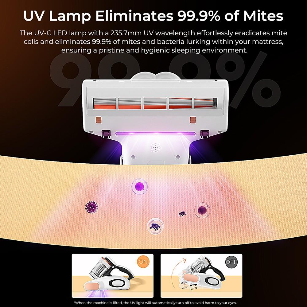 Восстановленный умный пылесос JIGOO J300 с двумя чашками, всасыванием 13 кПа, датчиком пылевых клещей, металлическим валиком-щеткой, горячим воздухом 55℃