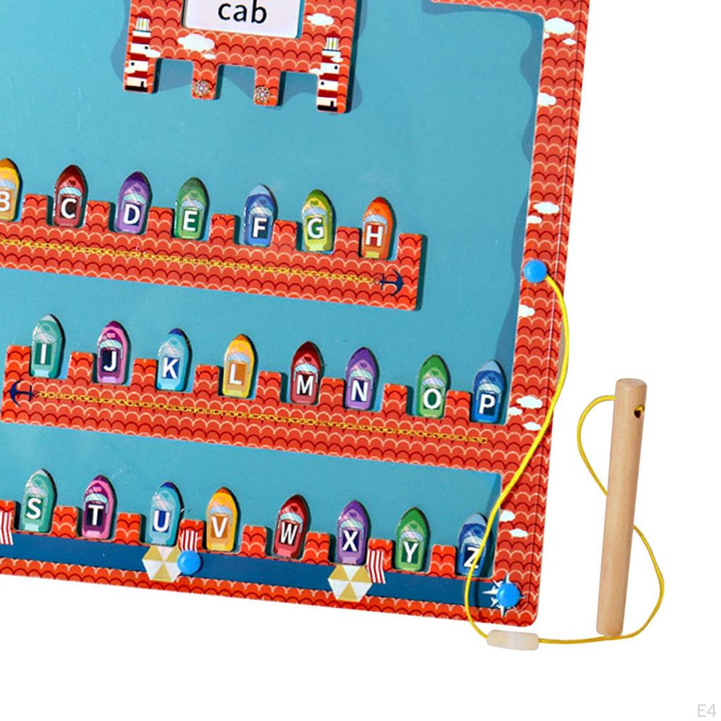 Магнитный алфавитный лабиринт дошкольный буквенный пазл для детей 3, 4, 5 лет, самолет