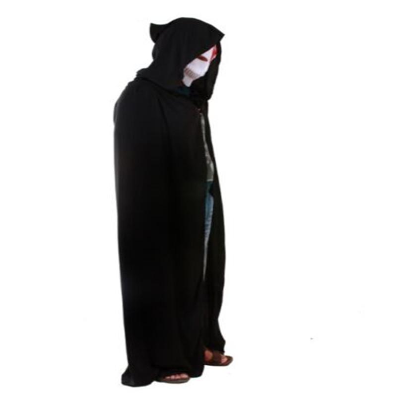 1/2/3pcs Black Halloween Party Cloak Cosplay Dress Up Costume Reaper Big Cloak Devil Hat Long Cloaks Scary Witch Devil Role Play