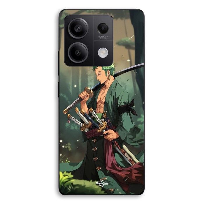 Coque de téléphone - MANIACASE - Xiaomi Redmi Note 13 5G - Silicone TPU - One Piece Zoro (épées) - Noir