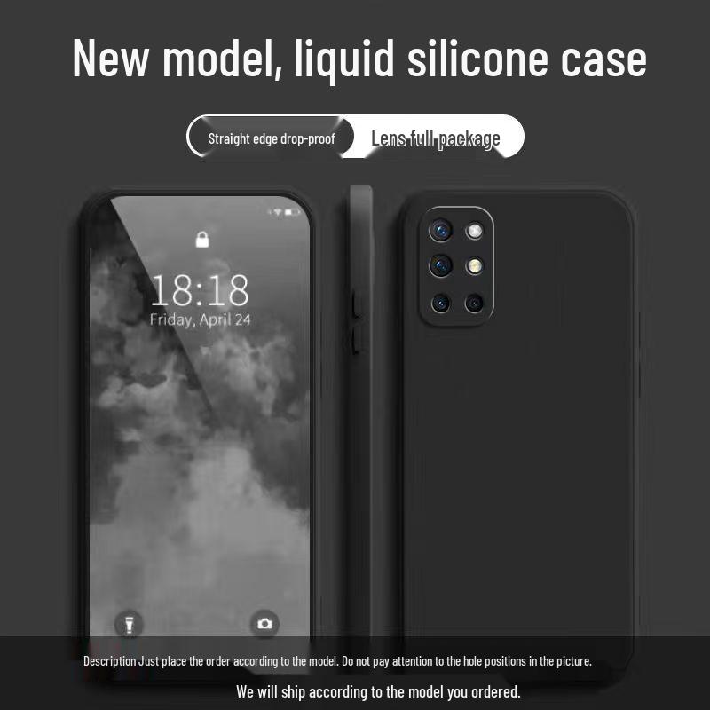 Защитный чехол из жидкого силикона для OnePlus 8T, противоударный - Однотонный, Премиальное ощущение, приятное для кожи, Полное покрытие, Простой стиль