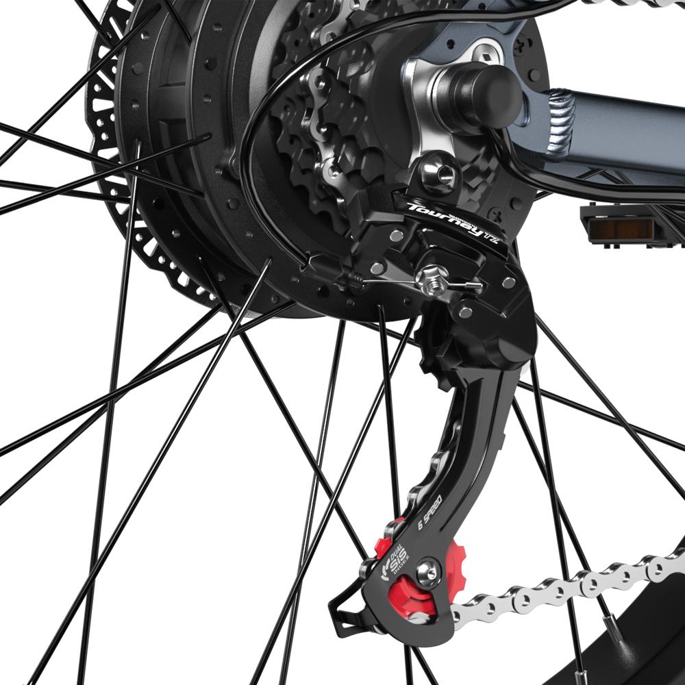 Shengmilo Электрический горный велосипед MX05 26", двигатель 500 Вт, аккумулятор Samsung 840 Вт·ч, толстые шины, двухподвес, 7-скоростная трансмиссия Shimano для езды по городу и по бездорожью