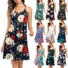 Women's Fashionable Floral Print Sleeveless Suspender Beach Dress For Vacation